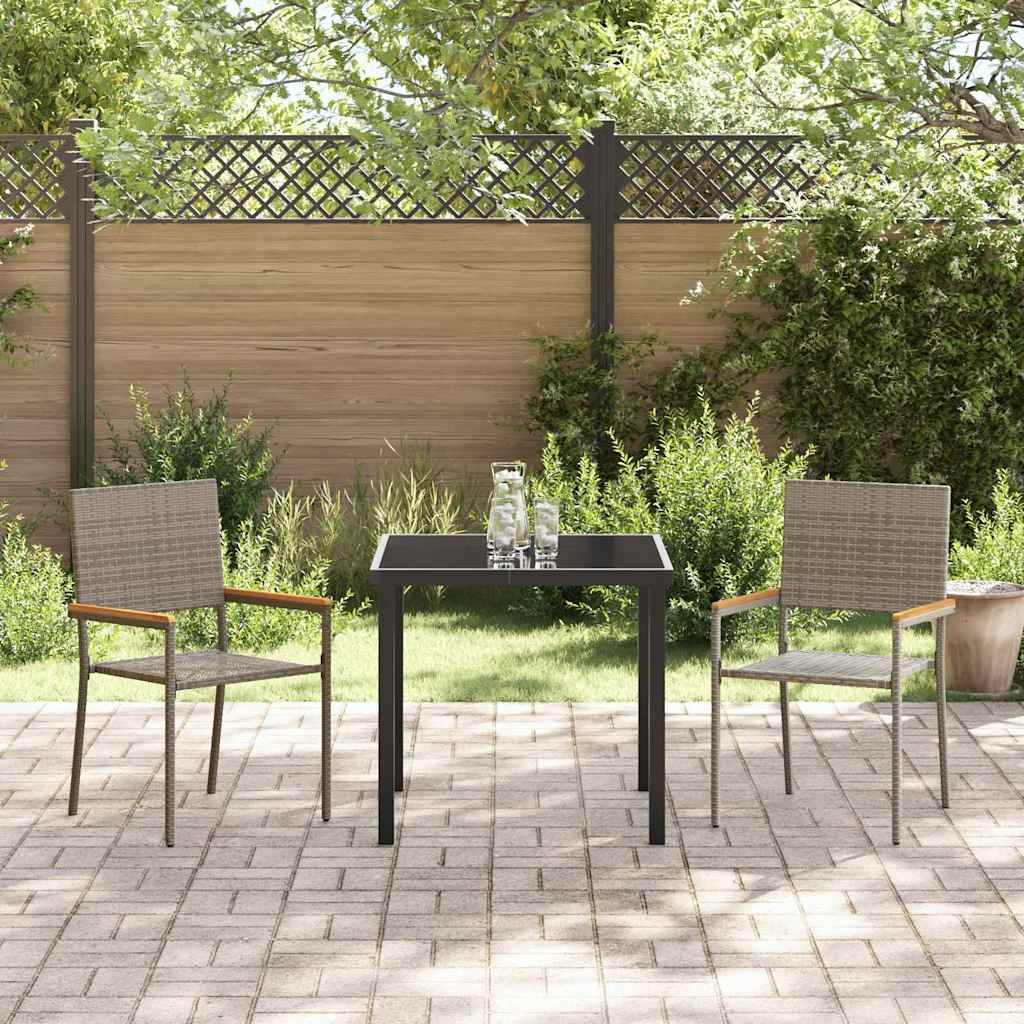 Garten Stapelstühle 2 pcs Grau, Braun